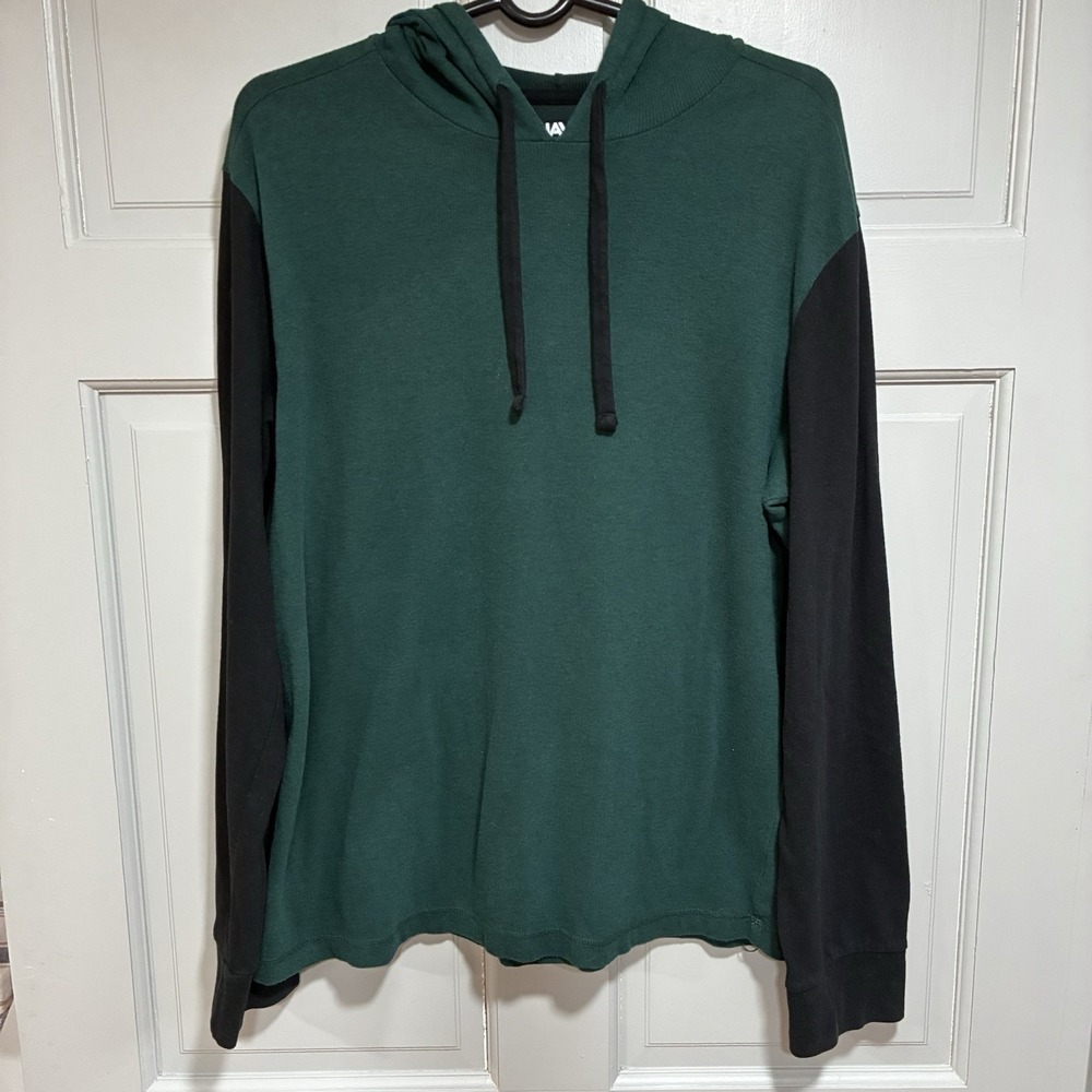 Hawk Mens Hoodie Large Green/Black Long Sleeve Lightweight‎ Stretch Outdoor